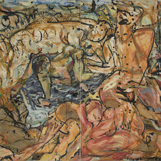 Yuan Yunsheng, Early Spring, 2000, Oil wax, gouache, e gg, tempera and ink on hemp, 180 x 180 cm