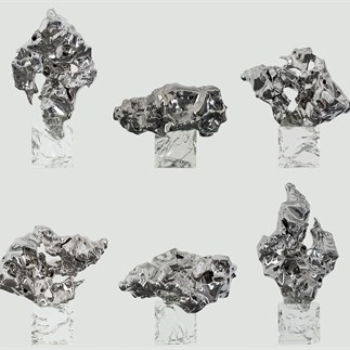 Artificial Rock No.164 (Hexahedral Artificial Rock),  ,hexahedral stainless-steel rock, hexahedral acrylic based resin plinth 2013–2019