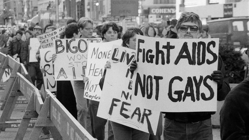 1. A 1985 protest in New York City, the hub of the AIDS epidemic and the corresponding art movement. Source- https-__mashable.com_2016_10_26_aids-epidemic-study_.jpg