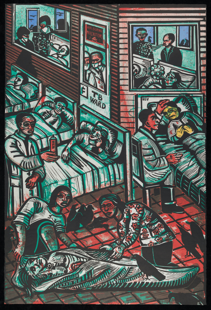 7. Eric Avery, Emerging Infectious Diseases (2000), linoleum block print over lithograph.jpg