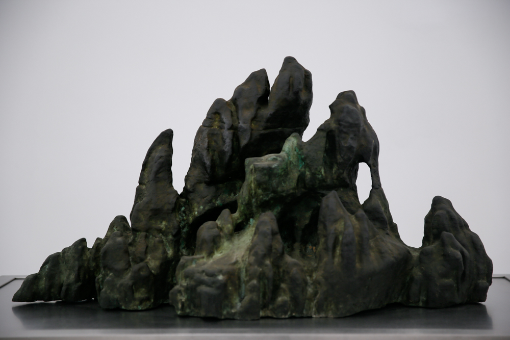 Small Floating Island of Immortals, 2013-2019, Unique, Bronze, colored with burning incense, 90x45x55cm, Exhibition View  ©️CAFA ART INFO Photo by Hu Sichen 18.jpg