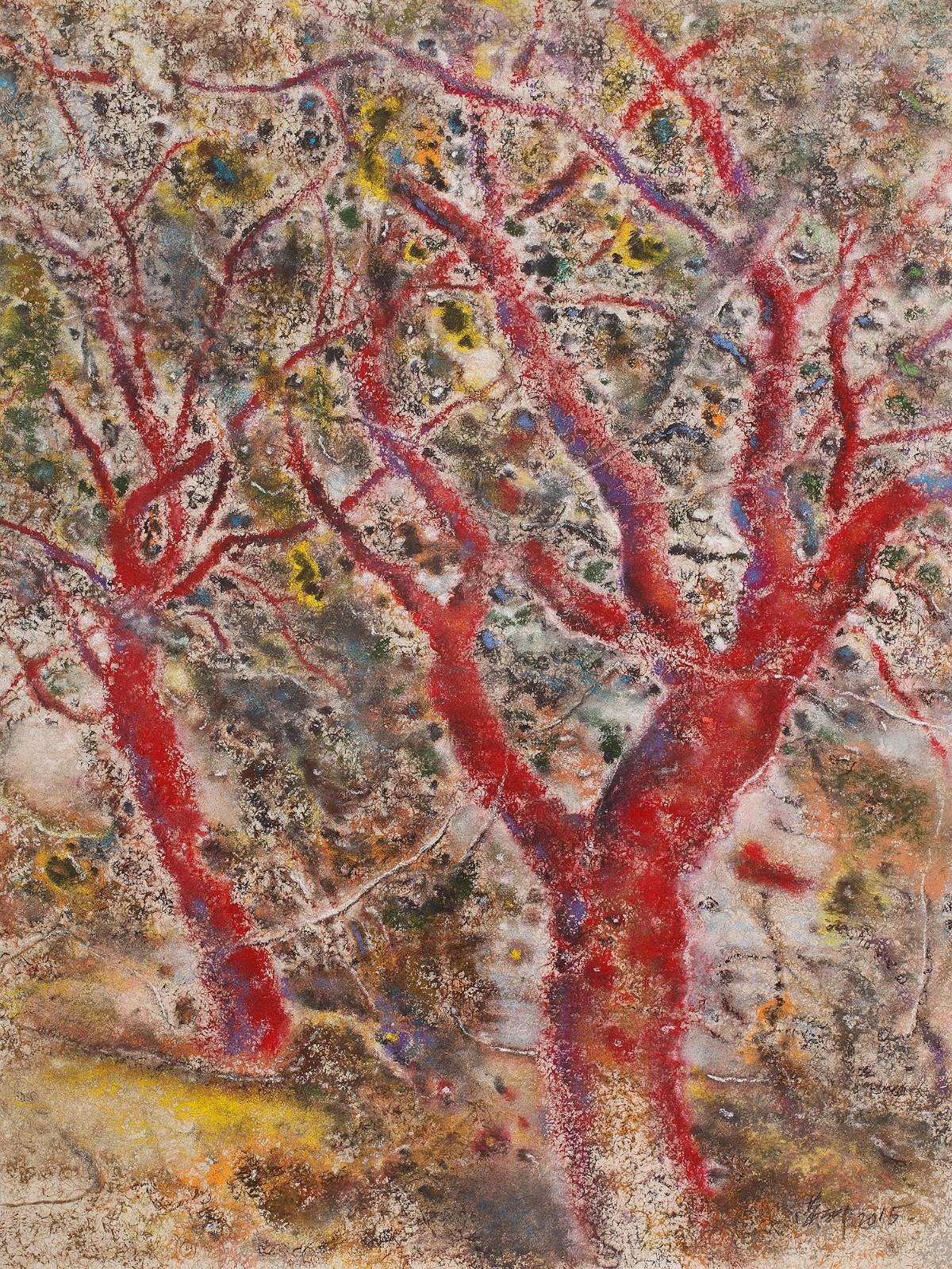 21、丰泽湖系列·芒果树，60×45㎝，纸本色粉，2015年.jpg