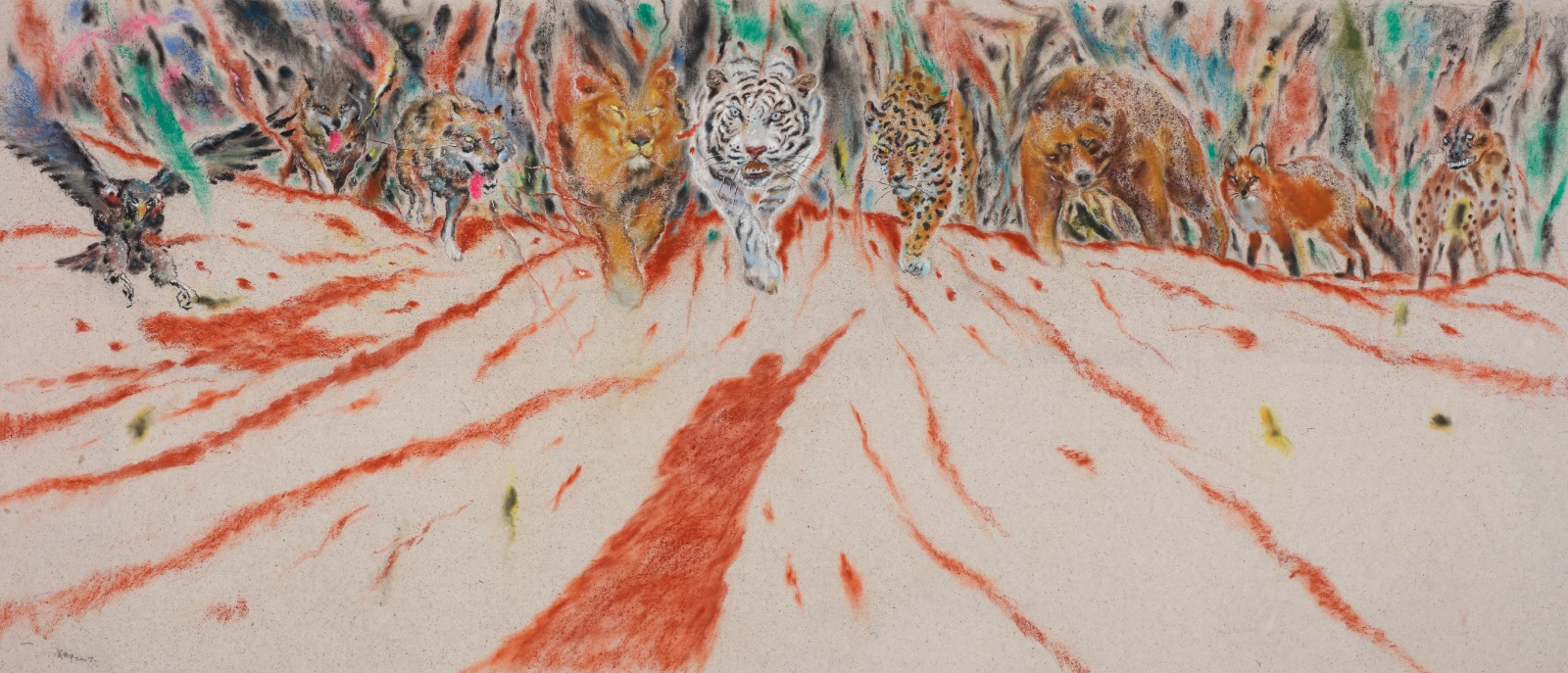 15 Huang Yong, COME ON, 100x230cm, pastel on paper, 2017.jpg