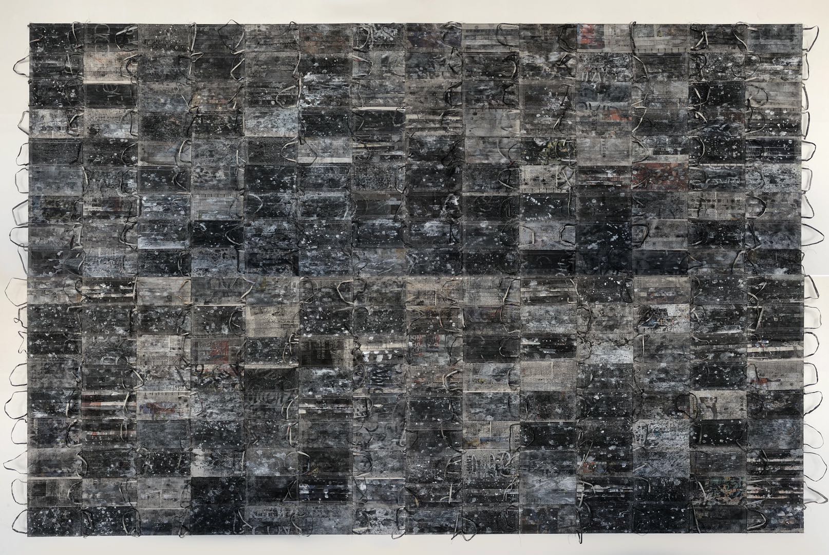 Qiang Yong Public Opinion  166x246cm Ink and wash, sewing and newspaper 2020.jpg