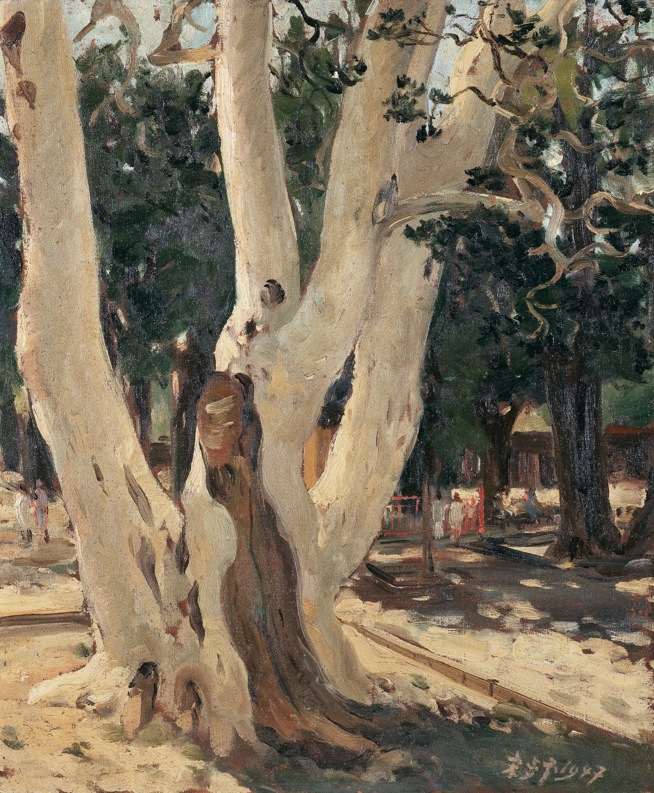 18 Song Buyun, “Lacebark Pine (Tuancheng)”, oil on canvas, 61.5×52.5cm, 1947, Collection of CAFA Art Museum.jpg