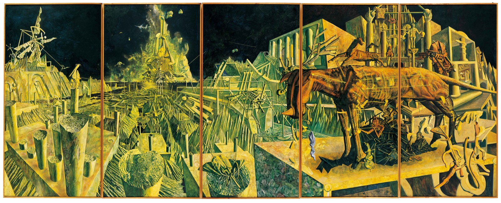 18《时空一击 • 续》，550x220cm，丙烯亚麻，1995.jpg