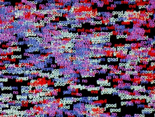 Good and Evil and Yes and No, 2018, 1 channel data projection, computer, C++ code , Ed. 3 & 1 AP, Variable dimensions, infinite duration.jpg