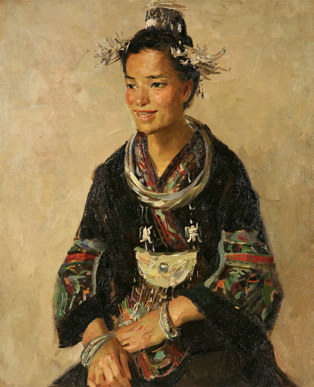 22 Hou Yimin, “Characters”, 45×38cm, Oil on canvas, 1954.jpg