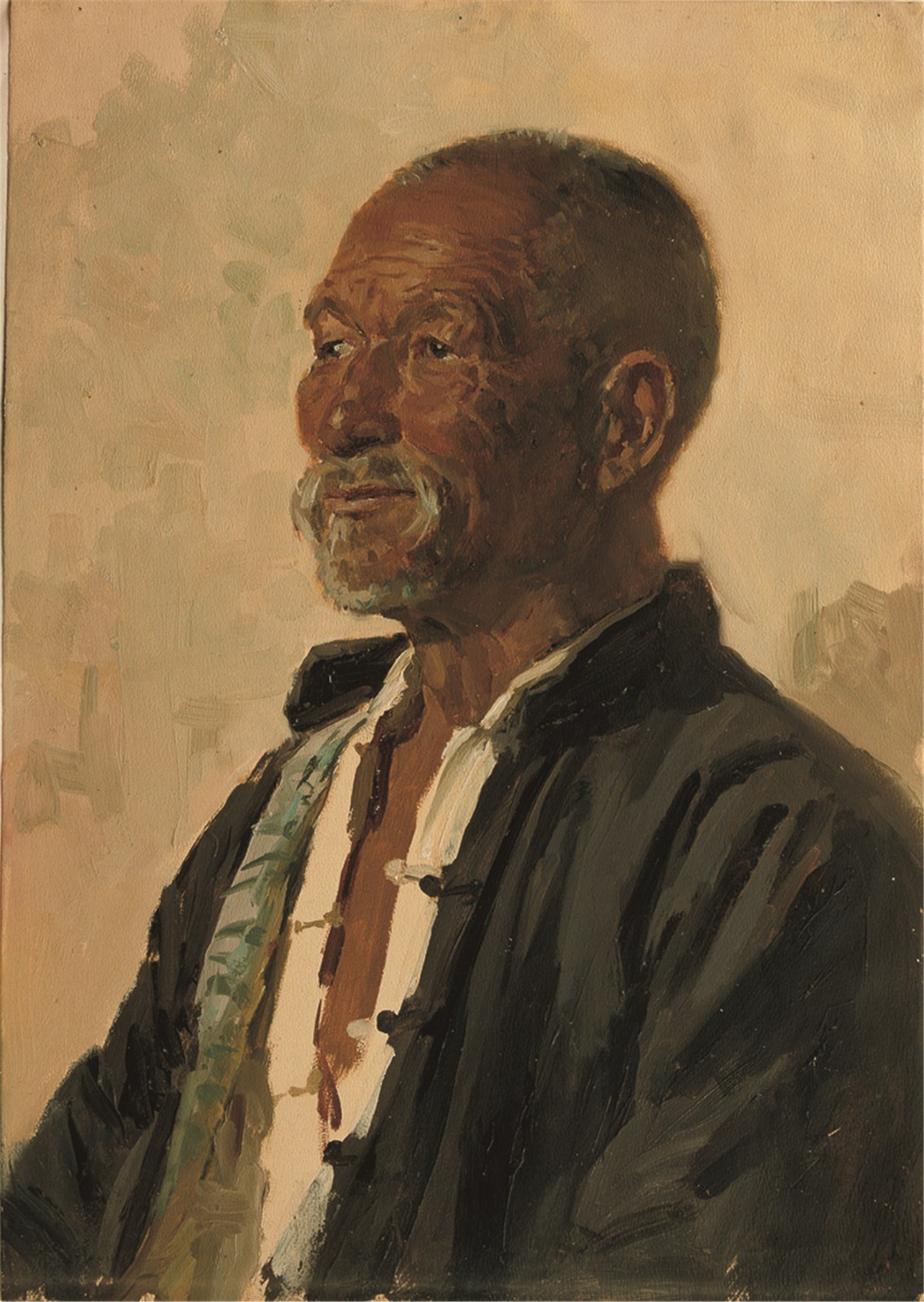 26 Wang Shikuo, “Old Boatman 2”, 55×39cm, Oil on paper, 1973.jpg