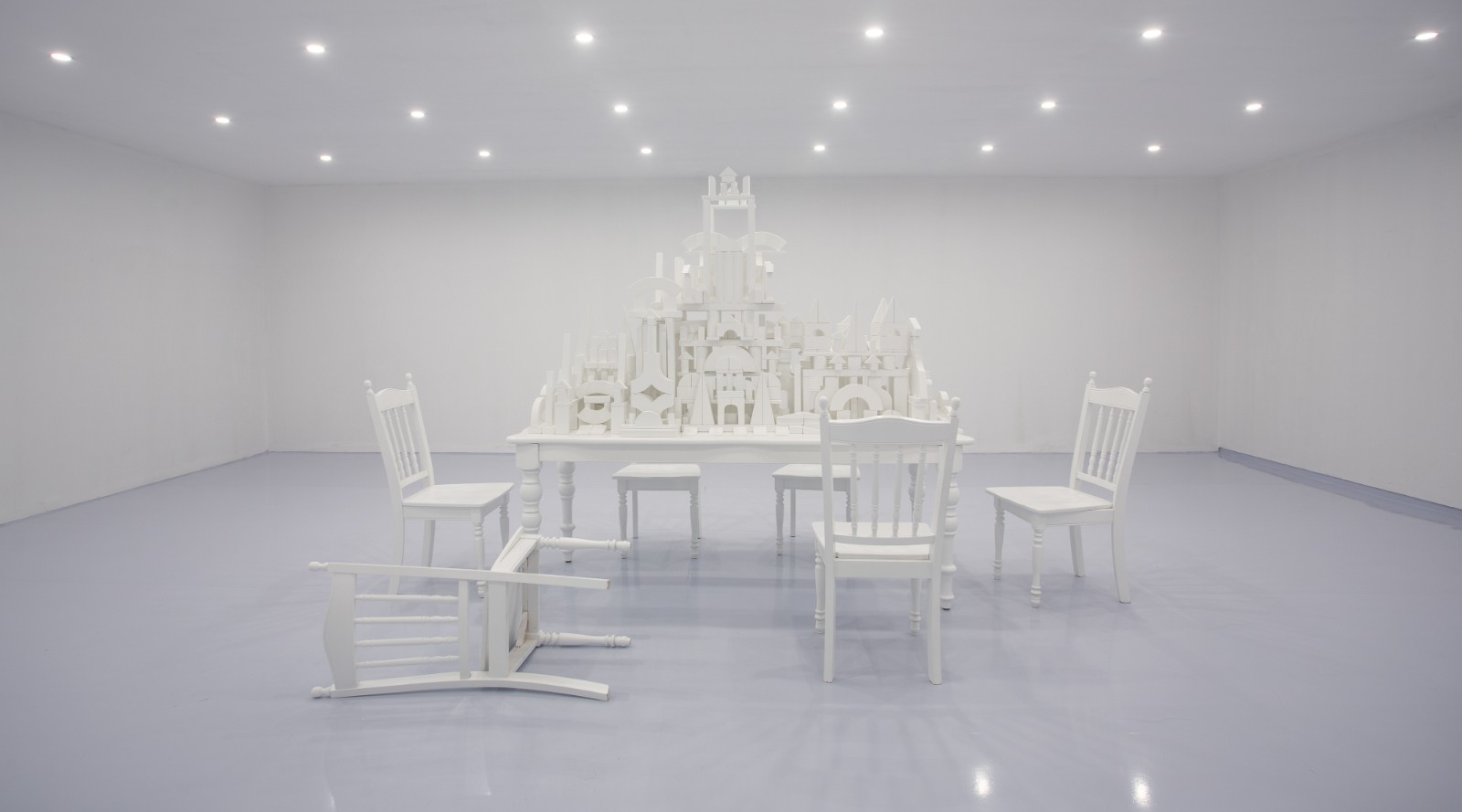 11 “Where are you from”, Li Wei, wooden tables and chairs, building blocks, size variable, 2020.jpg