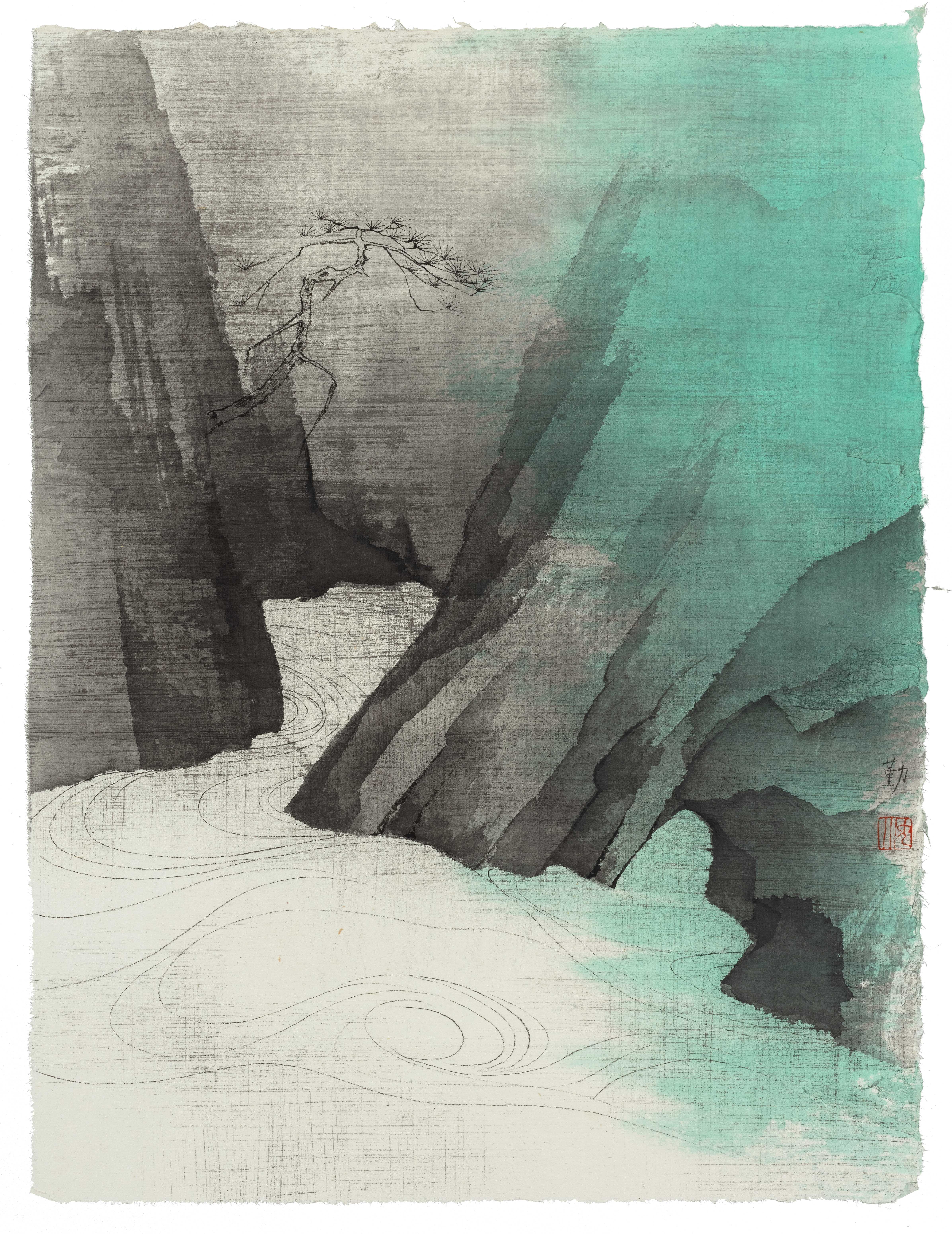 沈勤 Shen Qin，山（20-11.2） Mountain 20-11.2，46x35cm，纸本水墨 Ink and Color on Paper，2020.jpg