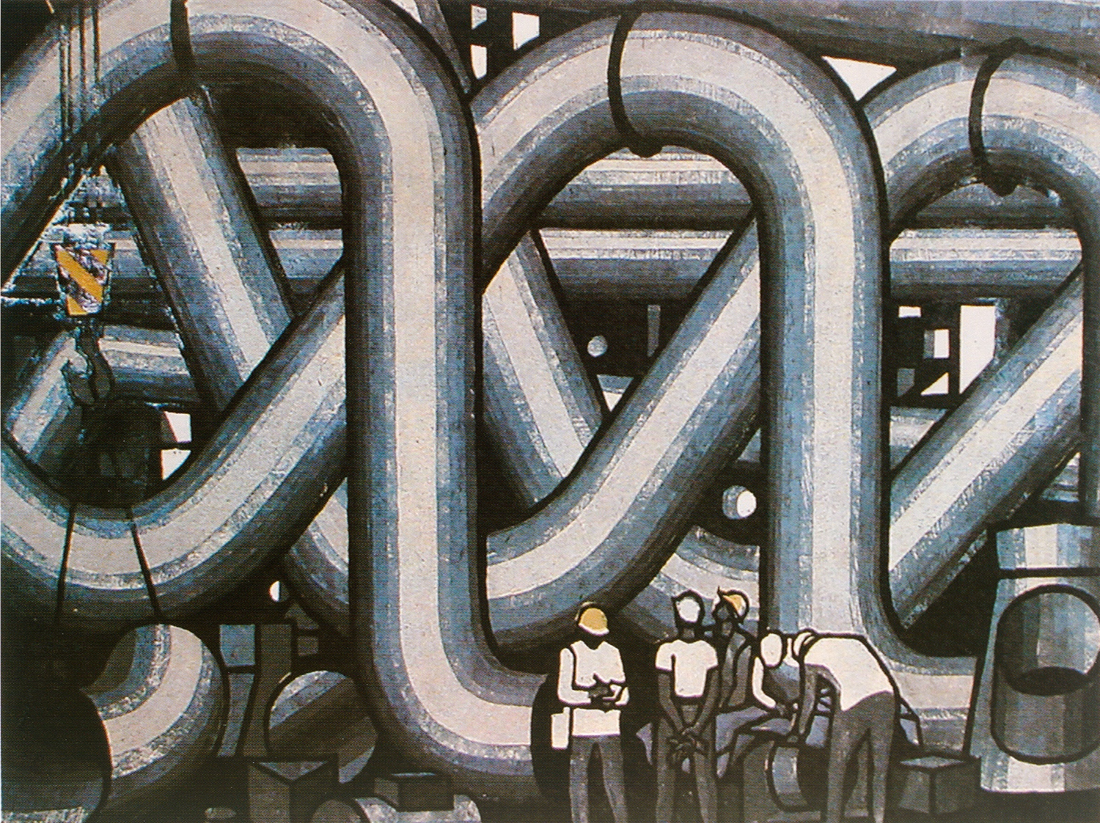 11 节奏，套色木刻，30×40cm，1984.jpg