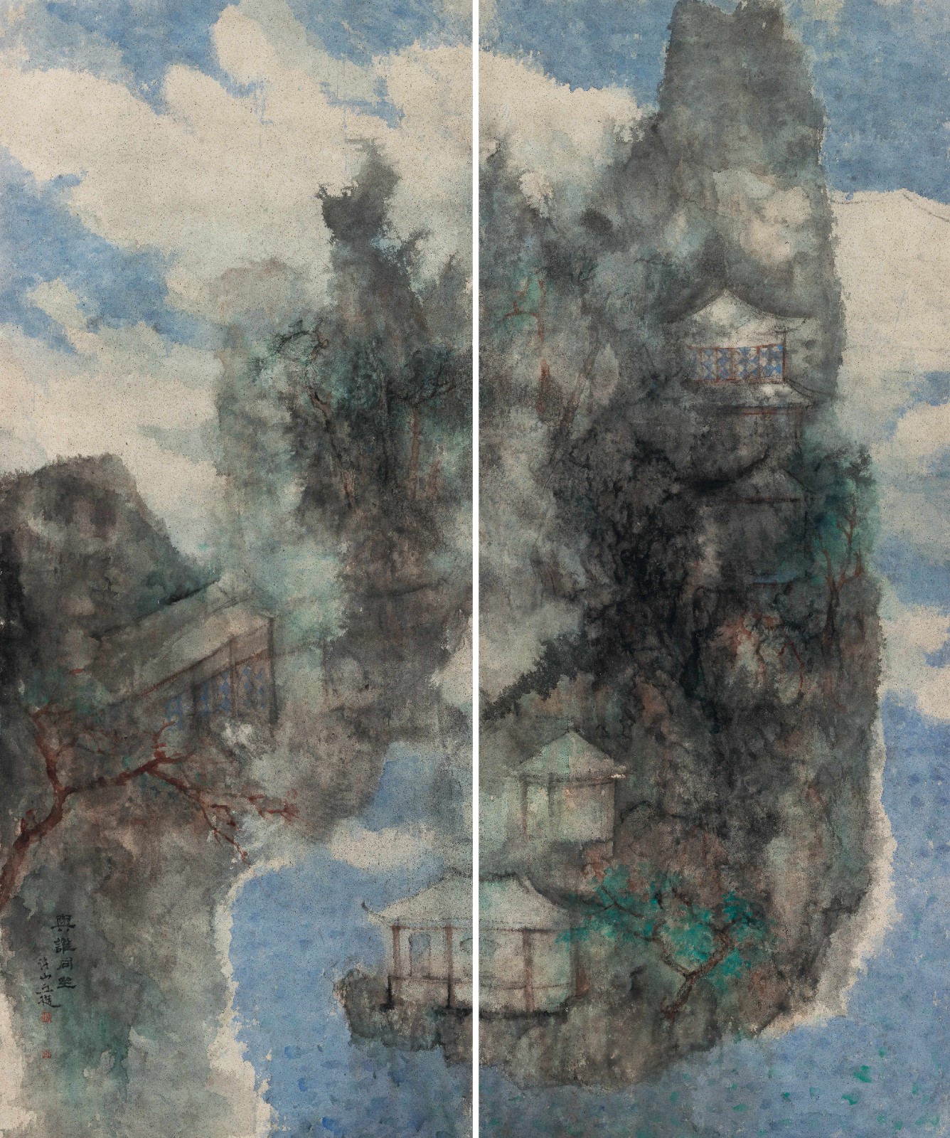 与谁同坐，240×200cm，纸本设色，2021年.jpg