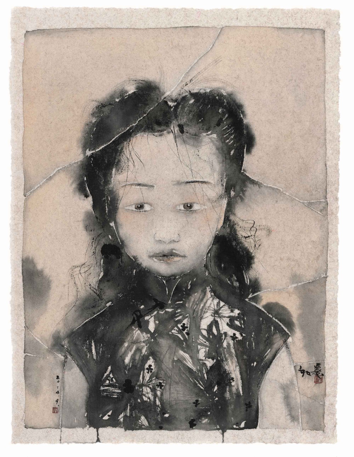 《妈妈》，纸本水墨，68 × 51 cm，2014.jpg