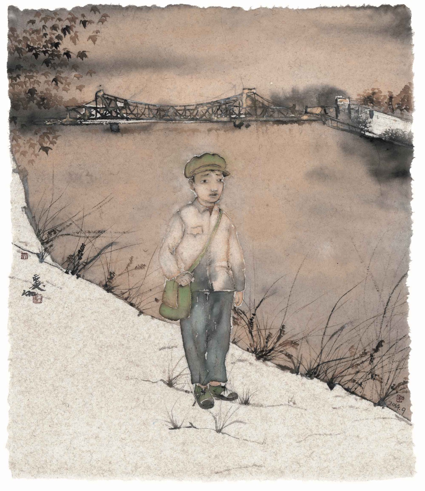 《青春在海河畔》，纸本水墨，65 × 55 cm，2014.jpg