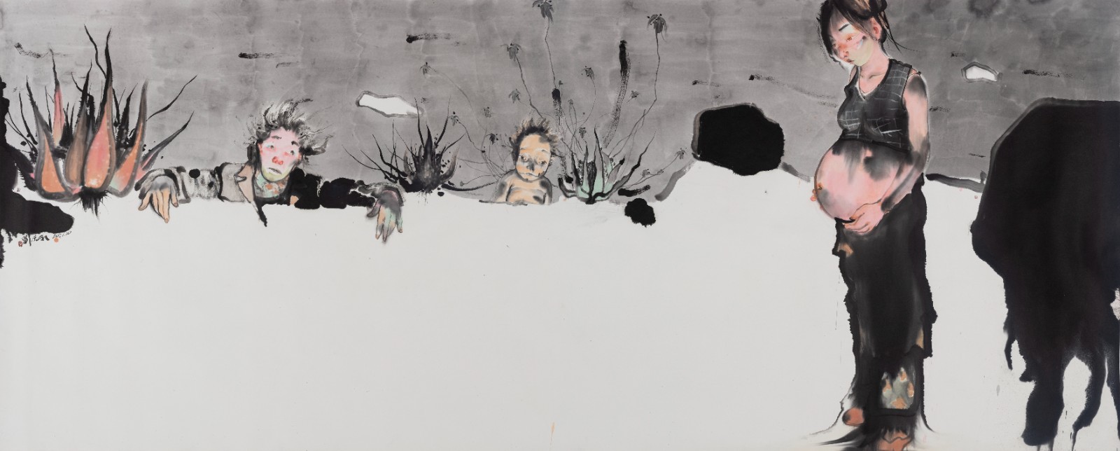 《爱你》，纸本水墨，200 × 500 cm，2021.jpeg