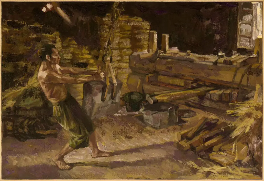 3 2024·Traditional Chinese Oil Extraction Workshop, Oil on canvas, 240×220cm, 2024.png