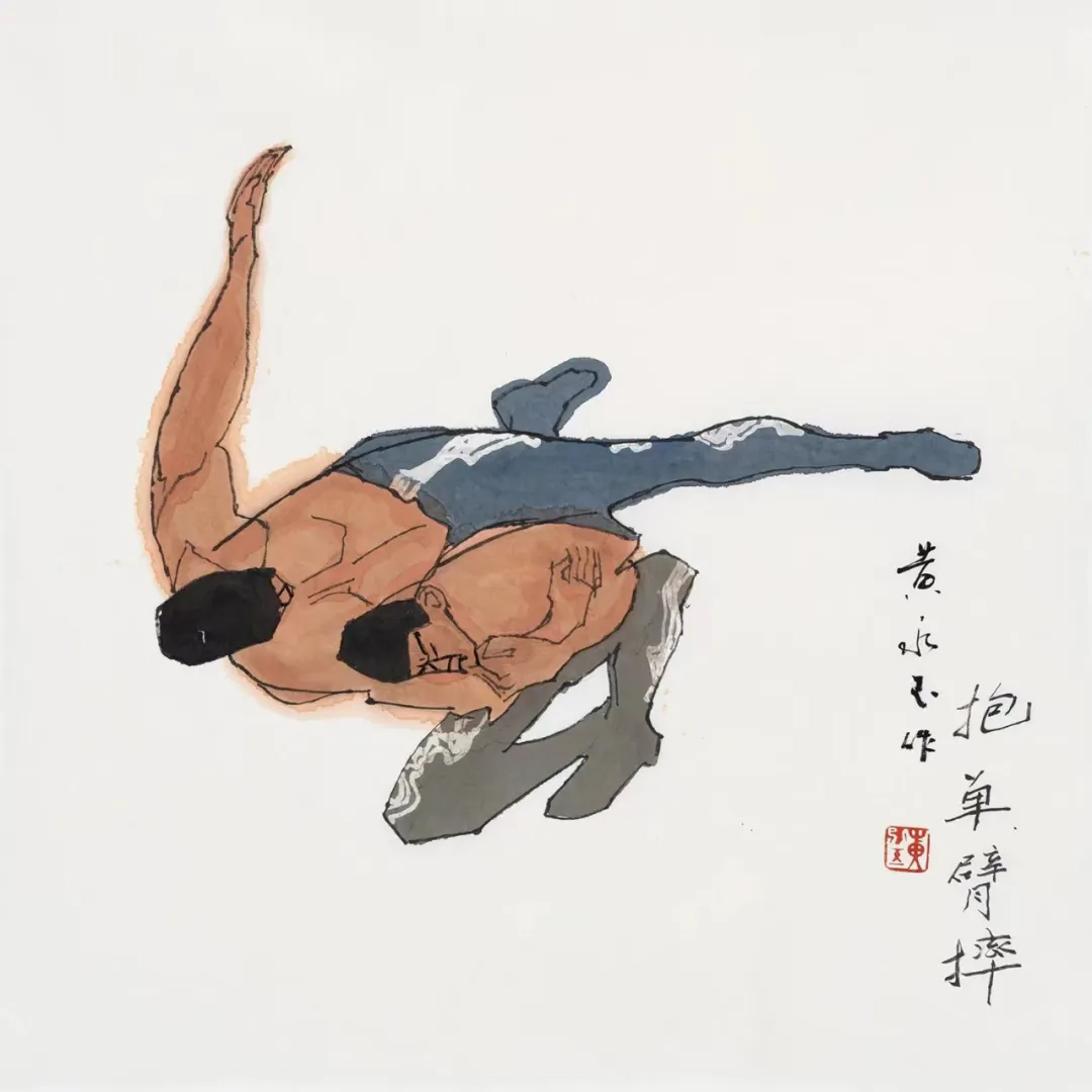 21 Wrestling by Grasping One Arm, 69×69cm, 2017.png