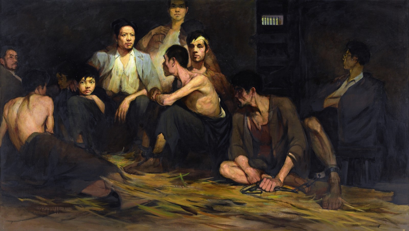 2 《 狱中》  林岗 布面油彩 160x282cm 1961年 中国国家博物馆藏.jpg