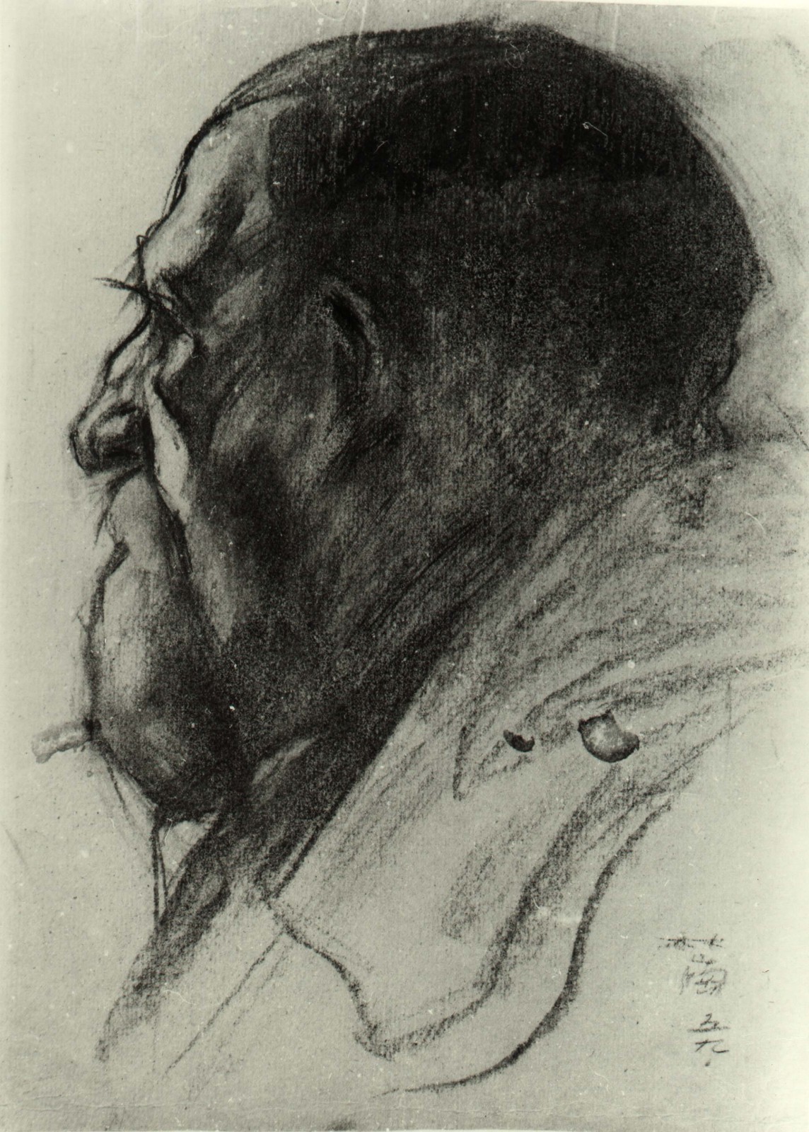 22 Lin Gang, Russian Old Man No.2, 38X29cm, charcoal on paper, 1958, the artist's possession.jpg