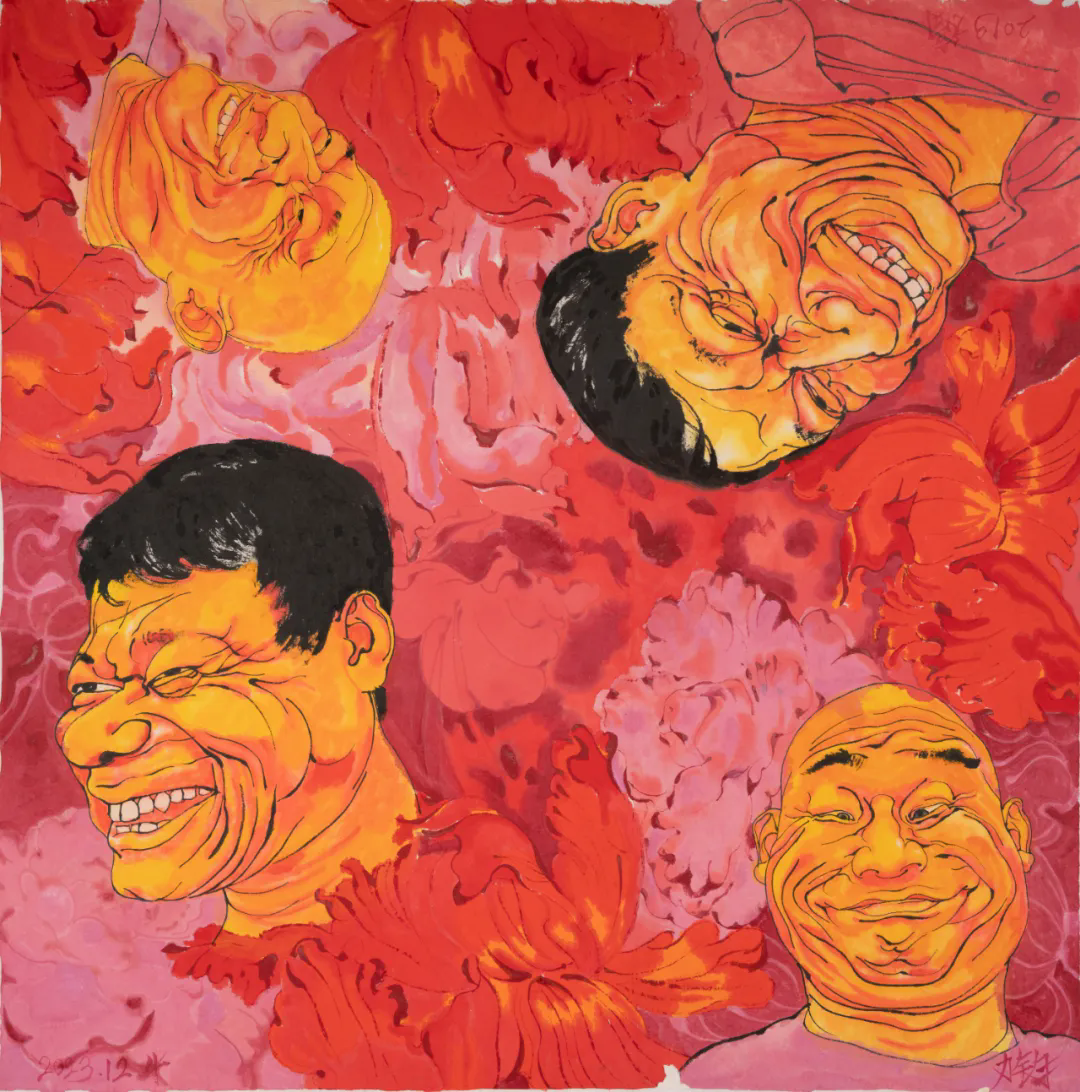 Fang Lijun, 2013-2023.12.4, Colored ink on paper, 71.8×71.8cm, 2023.png