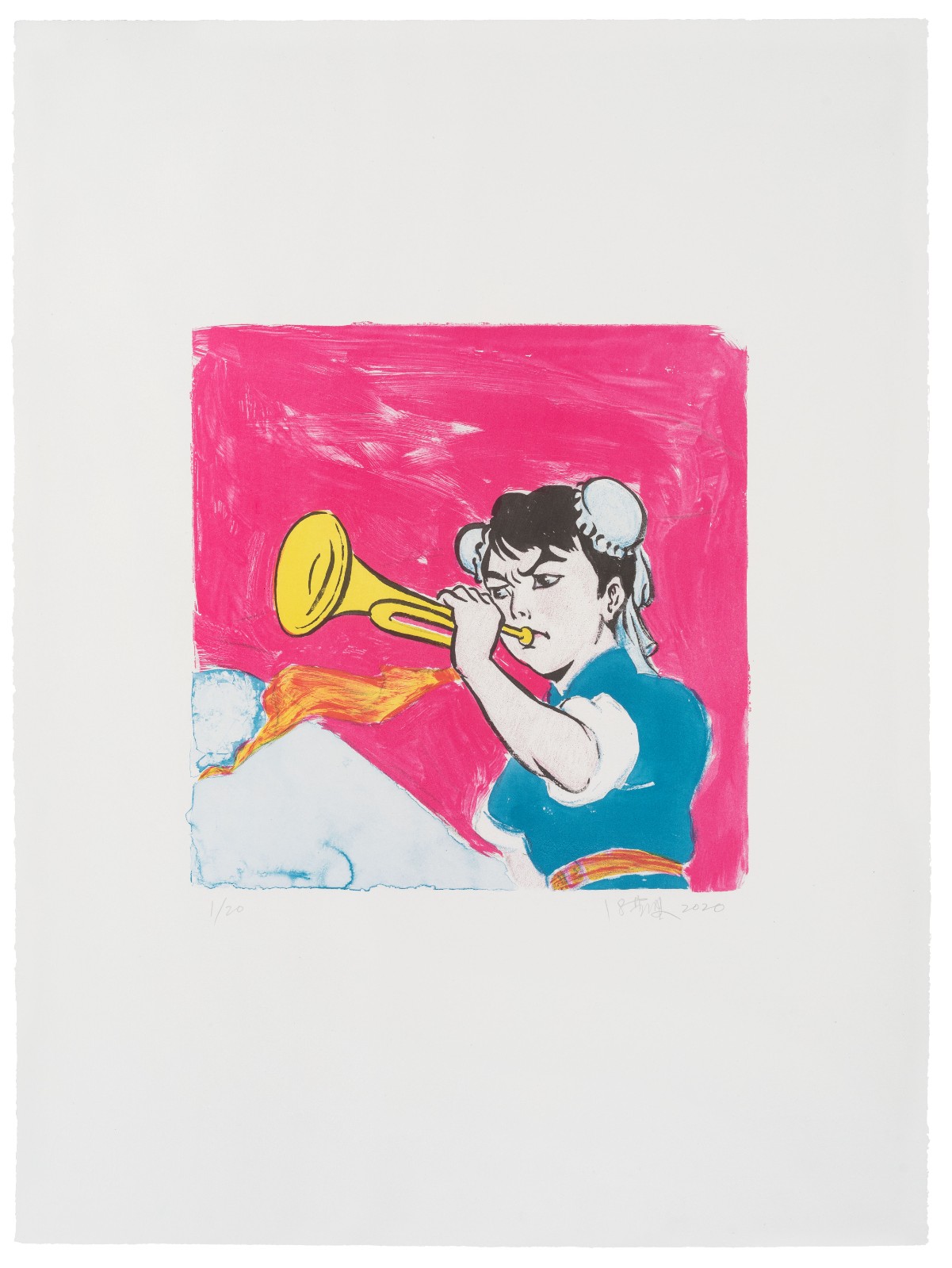 09 Feng Mengbo, Little Trumpeter, Colored lithograph, 56×76cm, 2020.JPG