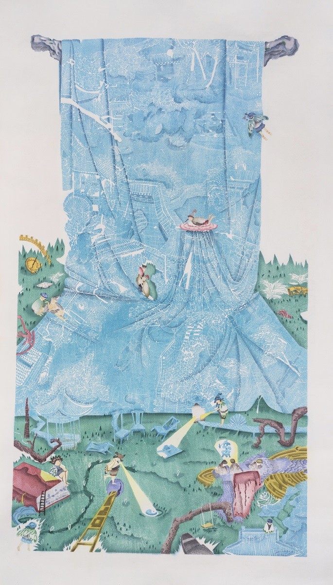 Liu Xiaoxin　 Crystal World　2023　 Water-Based Woodblock　 153x87cm; 175x100cm.jpg