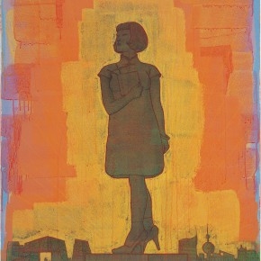 123 Tang Hui, “Statue of The White-Collar Worker”, acrylic on canvas, 120 x 100 cm, 2007