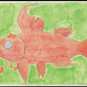 52  Tang Hui, “Fish No.2” water color on paper, 26 x 20 cm, 2012