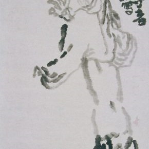 13 Zhu Zhengeng, A Buddhist Monk, ink on paper, 58.5 x 30.3 cm, 2000