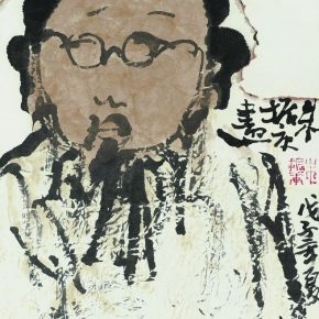 75 Zhu Zhengeng, Fragment Series – Portrait No.1, 34 x 46 cm, ink and color on paper, 2008